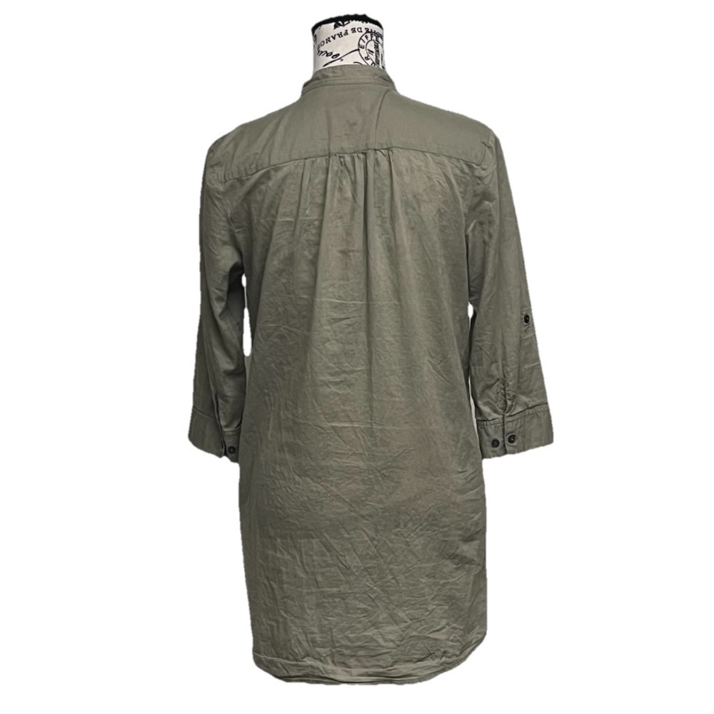 Esprit De Corp Army Green Utility Tunic Mini Dress Size 6 – Sheer Gorpcore Boho - Picture 5 of 10